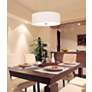 1_Brushed Nickel 24"W Pendant Chandelier with Opaque Shade in scene